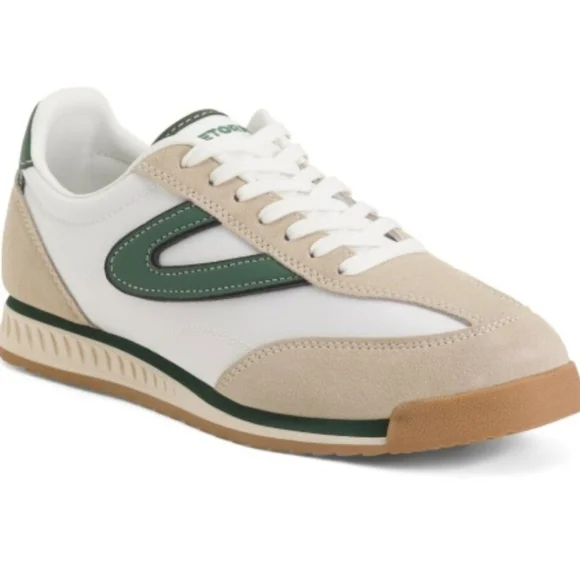 💚🔹️TRETORN🔹️ Suede  Kristine Retro Joggers White/kelly green for women - Picture 2 of 7